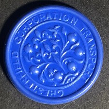 Chesterfield Transport England Plastic Token Blue 2D 23mm c50 s-60 s