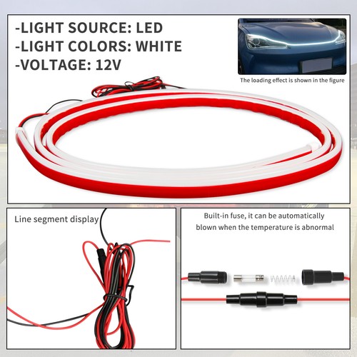 Tira de luces LED para capó de coche DRL flexible luz de circulación diurna para Toyota RAV4 71"" - Imagen 6 de 19