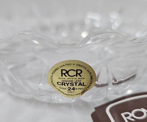 RCR Scatola Anyuse Lead Crystal Trinket Bowl Small Bombonierre IN BOX Vintage - Picture 5 of 8