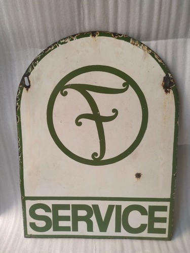 VINTAGE PORCELAIN ENAMEL SIGN FORCE AUTOMOBILE SERVICE TRUCK TEMPO SERVICE 1940 - Picture 3 of 11