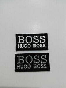 2 Parches bordados para Pegar estilo Boss 5/2,5 cm  adorno ropa personalizada