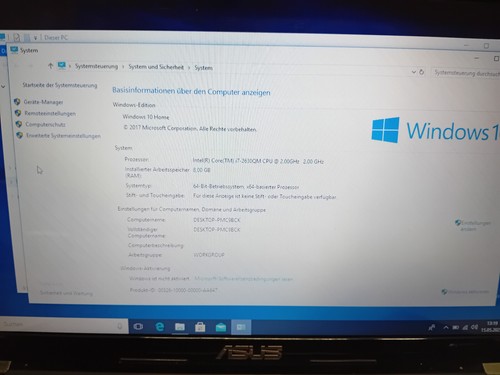 15,6" ASUS A53S, CPU i7-2630QM 4x2,0GHz 8GB RAM 640GB HDD, Windows 10 Home - Bild 3 von 7
