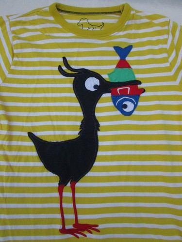 ❤ MINI BODEN boys girls applique bird fish shirt 9 10 short sleeve FREESHIP - Picture 17 of 18