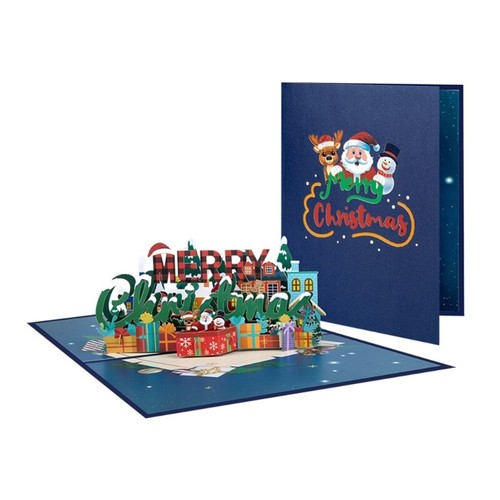 Festival 3D Christmas Paper Card with Blanks Writing Space for Messages