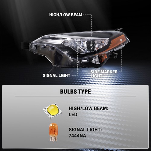 For 2017 2018 2019 Toyota Corolla L LE CE Headlight Assembly W/ LED - Picture 10 of 24