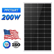 200W Watt Mono Solar Panel 12V Charging Off-Grid Battery Power RV Home Boat Camp