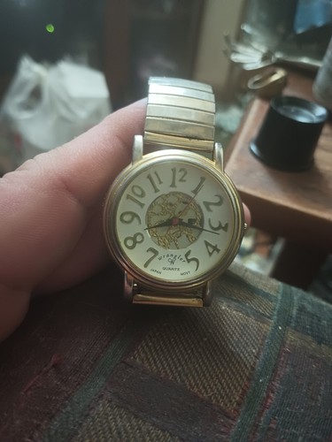 Vintage Wrangler Watch Skeleton Dial Gold Tone Quartz men's Non Working