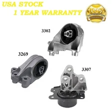 3 PCS TRANSMISSION MOUNT FIT 2010-2017 GMC TERRAIN 2.4L - AUTO TRANS.