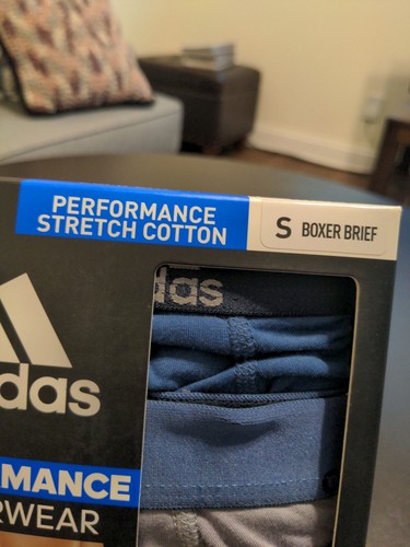 adidas Men's 3-Pack Performance Stretch Boxer Briefs, Blue Gray small 28"-30" - Picture 3 of 6