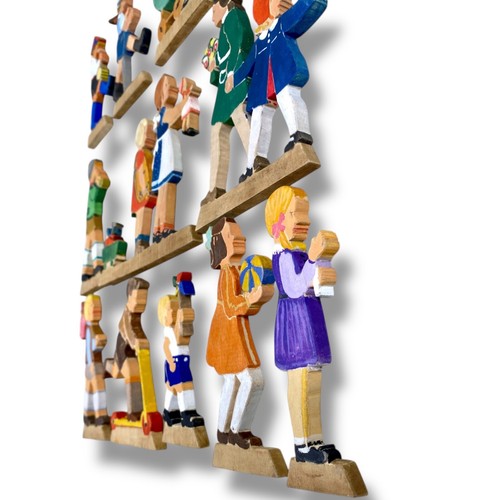 1940er Laubsägearbeiten Sammlung: 12 kleine Midcentury Kindermode Figuren 9-13cm - Bild 3 von 13