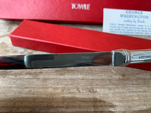 2 Two Towle VTG Letter Opener George Washington Cutlery 8" Stainless NOS USA - Picture 5 of 12