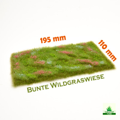 607 / Bunte Wildgraswiese / Grasmatte / 110 mm x 195 mm