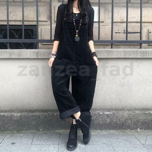ZANZEA Women Dungarees Corduroy Sleeveless Jumpsuit Bib Long Pants Overalls PLUS - Picture 6 of 16