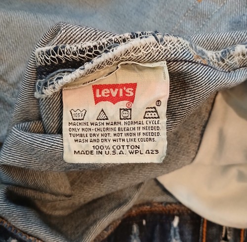 Levis Button Fly Men's 501 Blue Jeans 38 x 30 Dark Wash Distressed READ - Picture 10 of 10