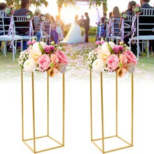 Set of 2 Gold Wedding Flower Stands Flower Display Rack For Wedding Party Decor