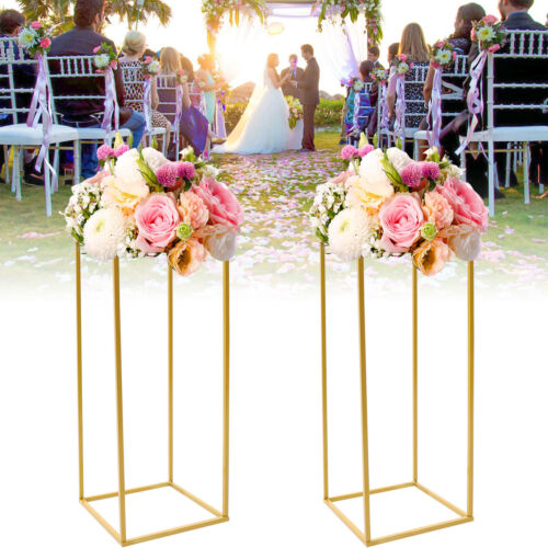 Set of 2 Gold Wedding Flower Stands Flower Display Rack For Wedding Party Decor - Picture 18 of 18