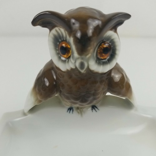 Vintage Owl on Book Jewelry Tray Figurine Bavaria West Germany Porcelain - Picture 4 of 10