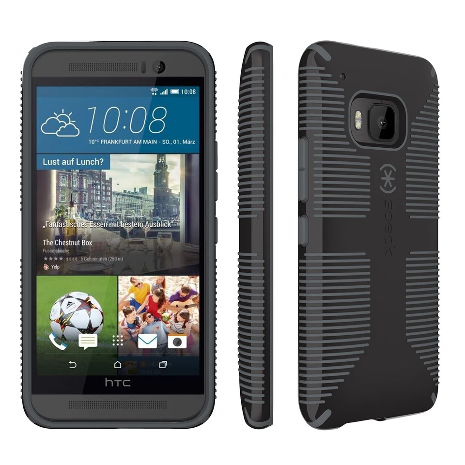 Funda para teléfono celular Speck Products CandyShell Grip para HTC One M9 - negra/gris pizarra Foto 2 de 4