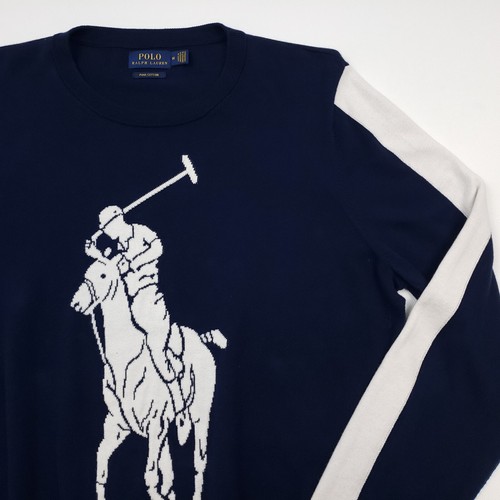 Polo Ralph Lauren Jersey Pequeño Hombres Grande Pony Pima Algodón Suéter Azul Marino Caja - Imagen 4 de 20