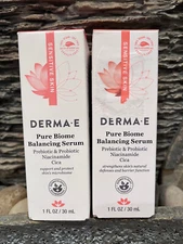 2 Derma E Pure Biome Balancing Serum Prebiotic & Probiotic  - 1 oz x 2