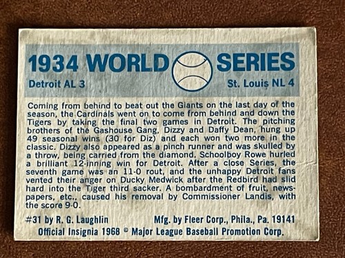 1970 Fleer Laughlin World Series WS Cards You U Pick to Complete Your Set - Picture 231 of 495