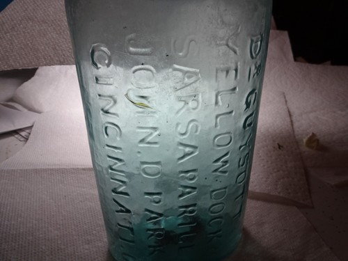 Antique Cincinnati Sarsaparilla bottle,iron pontil (9 & 1/2in.)