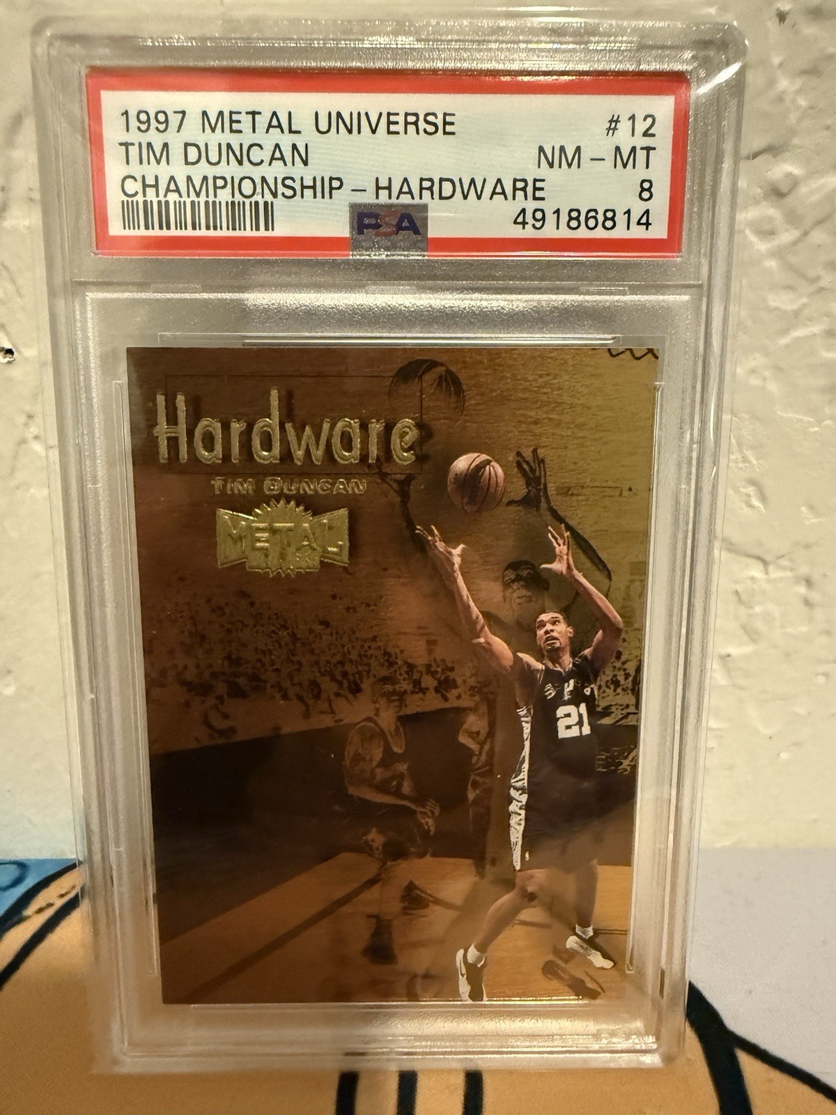1997 Metal Universe #12 Championship Hardware Tim Duncan PSA 8 RC Spurs
