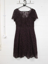 M&S Purple Lace Detail A-Line Knee Length Dress Size UK 12 BNWT