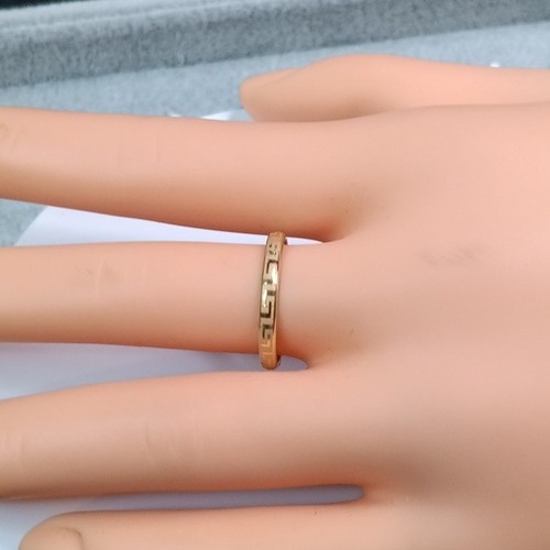 18K Gelbgold Bandring Gr. 7 Stopper vorsteckbar leichtes griechisches Design NEU - Bild 1 von 9