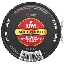 KIWI Shoe Polish, Black, 1 Metal Tin, 2.5 oz