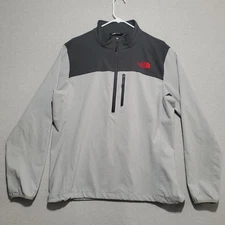 North Face Jacket Men Large Apex Bionic Windwall Soft Shell Gray Camp Hike Dad