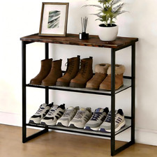 3-Tier Tilting Adjustable Freestanding Shoe Rack 6-Pairs 25.2 in Length for Dura
