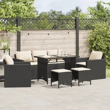 Garden Sofa Set Black