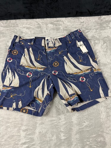 Polo Ralph Lauren Classic Fit Nautical Sailboats Chino Shorts Mens Size 38 - Picture 2 of 10