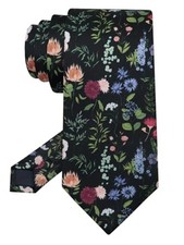 Floral Ties for Men 2.56" Colorful Mens Skinny Tie Cotton Neckties for Wedding