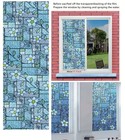 Privacy Window Film Covering, Blue Flower XXL Size, 45cm W x 500cm L Cut to Size