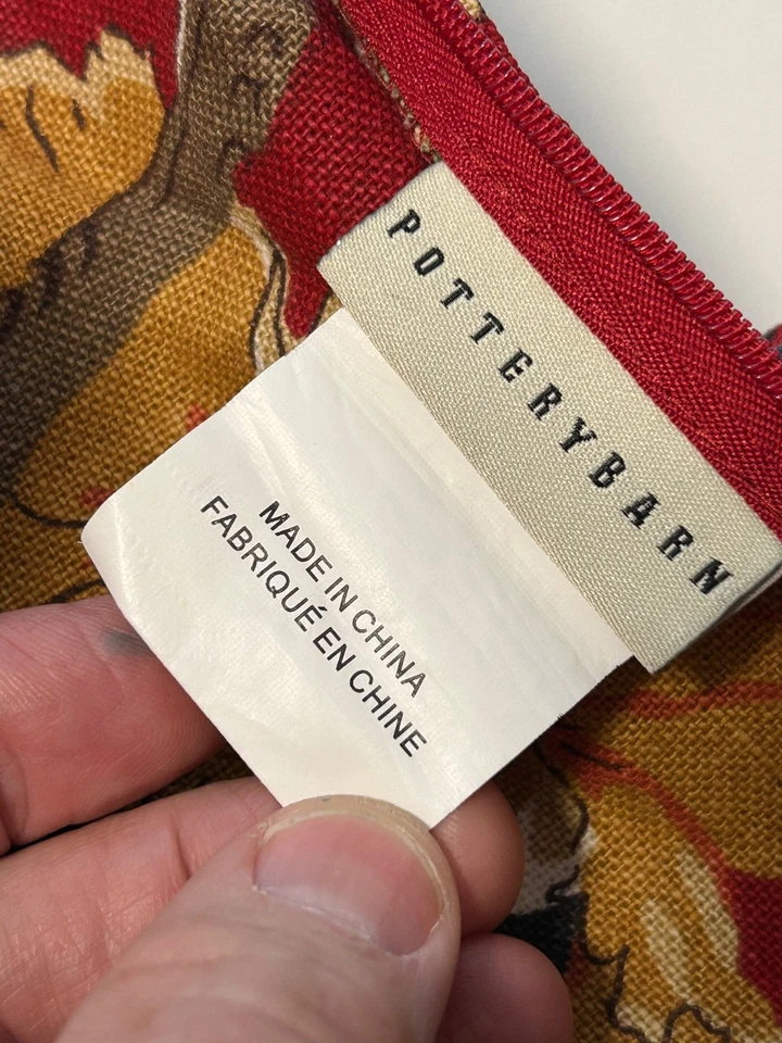 Pottery Barn Brighton Chinoiseries pájaro rojo floral 24 pulgadas juego de fundas de almohada 2 nuevas Foto 3 de 4