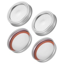 4Pcs Mason Jar Lids  Bands Set Split-type Lids for Canning Silver 70mm 