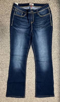 L.E.I. Junior Women s Mid-Rise Stretch Slim Boot Cut Blue Jeans Size 9 NWT