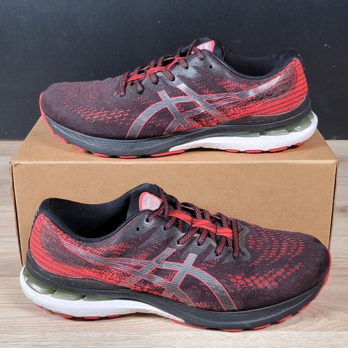 ASICS Gel Kayano 28 Shoes Mens Size 11 Extra Wide Black Red Running Athletic