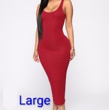 Fashion Nova Red Midi Dress Large