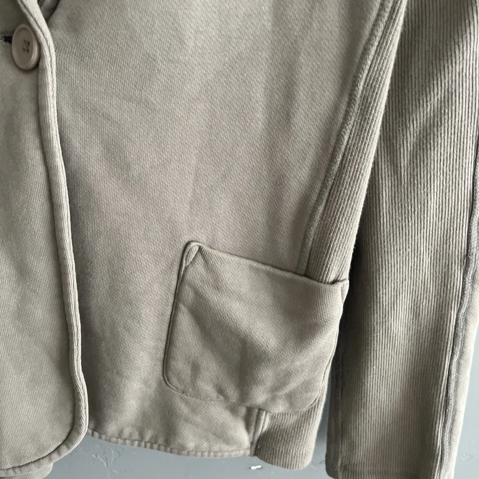 Blazer James Perse para mujer de algodón tostado manga larga talla mediana, cierre de un botón Foto 3 de 4