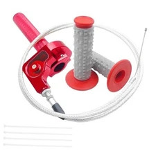 Motorcycle Throttle Assembly,7/8" Quick Twist Throttle Grips with Throttle Red