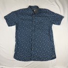 Rip curl Button Up Shirt Blue Size Large Floral Surf Wear Cotton Casual Beach