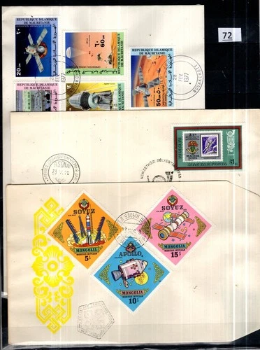 // MONGOLIA, HUNGARY, MAURITANIA 1977 - 3 FDC - SPACE