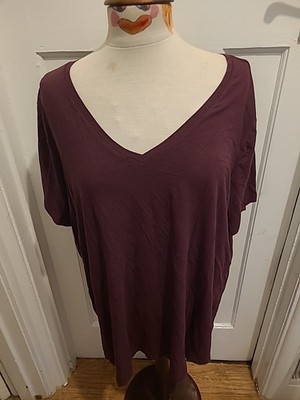 Damen Amazon Essentials Größe 3XL Plus Burgunderrot Kurzarm Tshirt