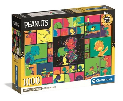 Peanuts 75 Years Poster Included Jigsaw Puzzle, 1000 Pieces - Clementoni