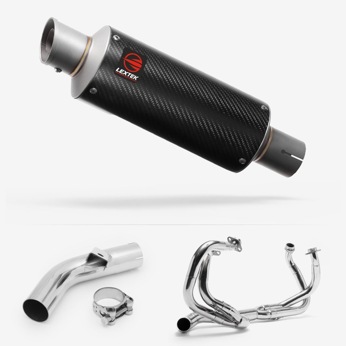 Lextek Carbon Fibre GP8C 240mm Exhaust System Silencer Polished Rear EXKT4776