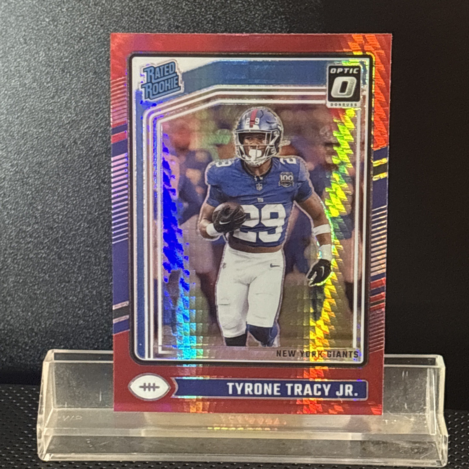 2024 Panini Donruss Optic - Rated Rookie Tyrone Tracy Jr. #259 Red Hyper Prizm