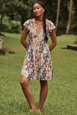 Anthropologie The Shelbie Tiered Mini Dress by Celandine: Peggi Kroll Edition M